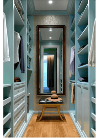 Параллельная гардеробная комната с большим зеркалом Магнитогорск